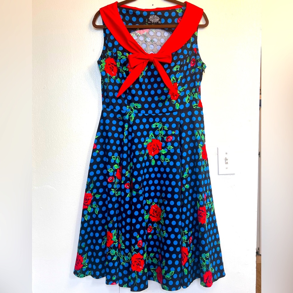 Hearts & Roses Women's Dress Rose Marie Dots Bow Swing Dress